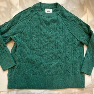 Aerie Green Cable Knit Sweater